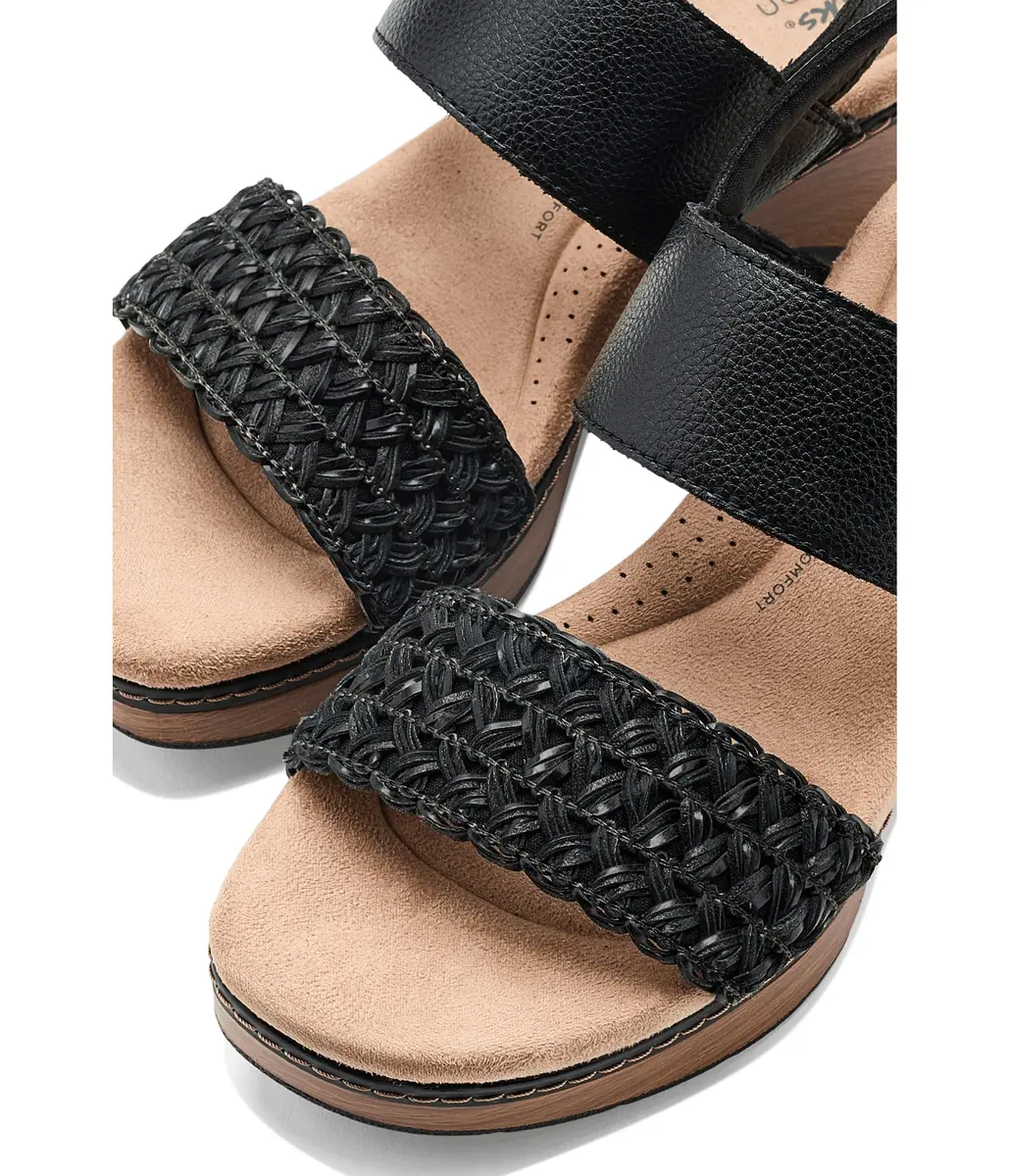 Clarks Seannah Step Wedge Sandal | 2.55-inch Block Heel, Leather, Medium US 6.5 | Comfortable & Trendy - view 2