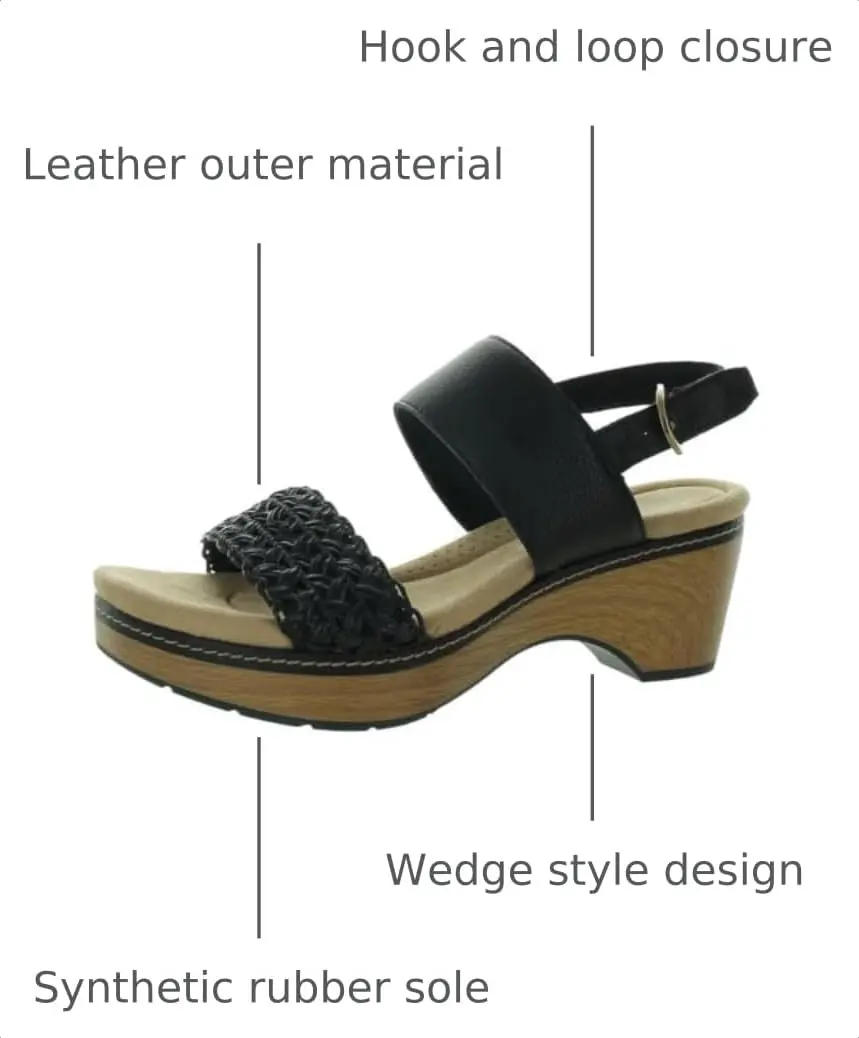 Clarks Seannah Step Wedge Sandal | 2.55-inch Block Heel, Leather, Medium US 6.5 | Comfortable & Trendy - view 3