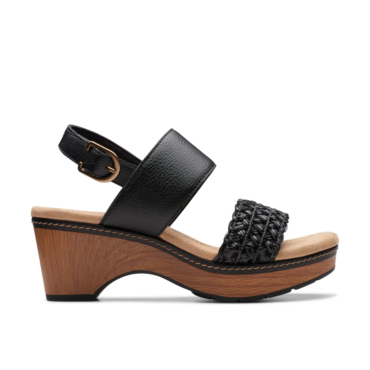 Clarks Seannah Step Wedge Sandal | 2.55-inch Block Heel, Leather, Medium US 6.5 | Comfortable & Trendy - view 4