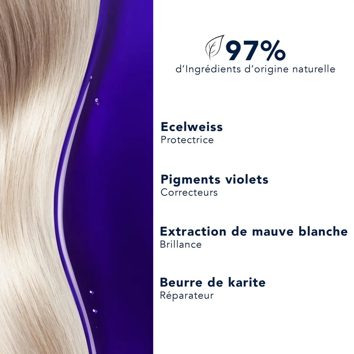 PHYTO Purple Repairing Hair Mask for Gray, White & Bleached Blonde Hair | Deep Hydration & Brass-Neutralizing | Sulfate-Free | Made in France | 6.76 fl oz - view 3
