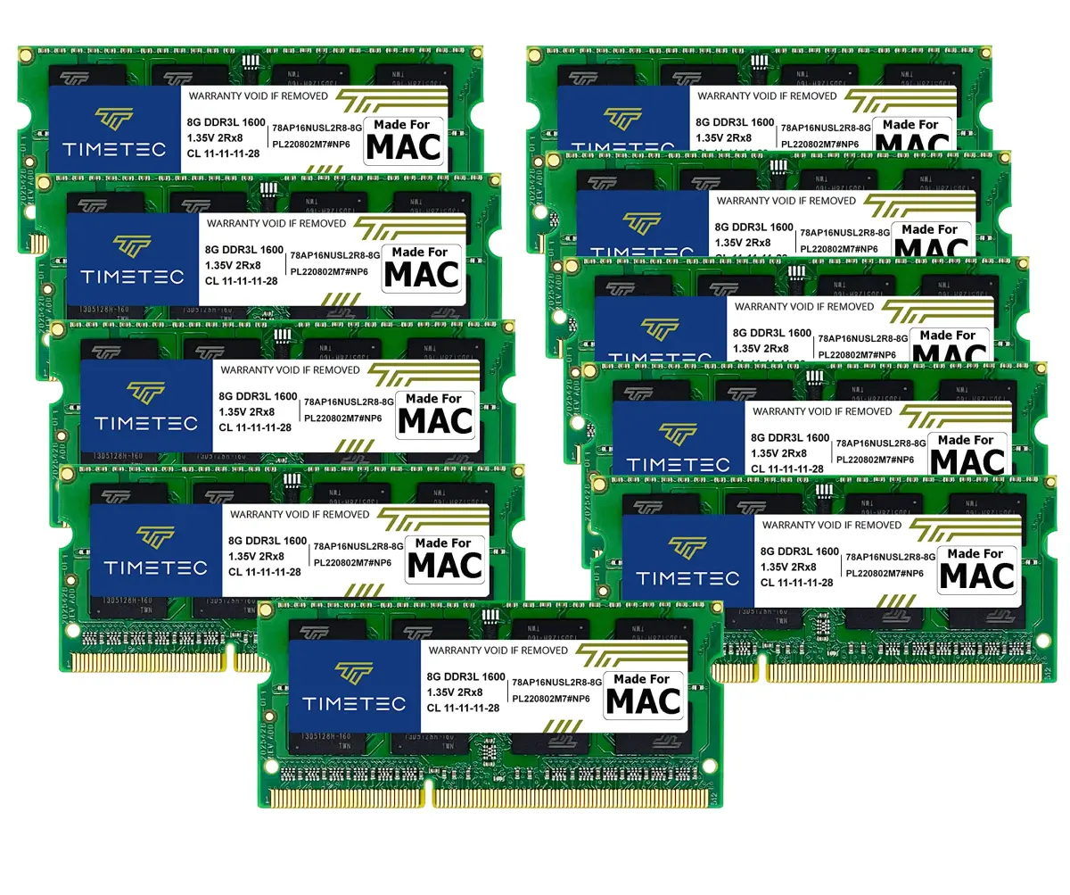 Timetec 80GB KIT(10x8GB) DDR3L 1600MHz PC3L-12800 SODIMM MAC RAM Upgrade | Compatible with Apple iMac Models - main product image