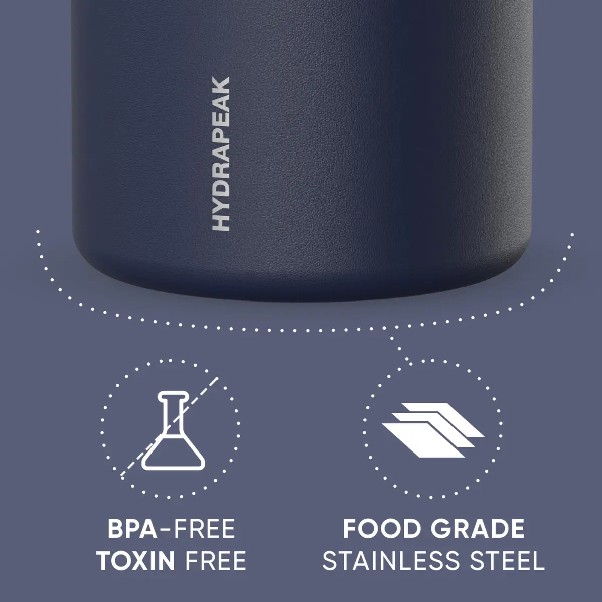 Hydrapeak 32oz (946ml) Stainless Steel Vacuum Insulated Food Jar | Navy, Leak-Proof Soup Container for Adults - view 3
