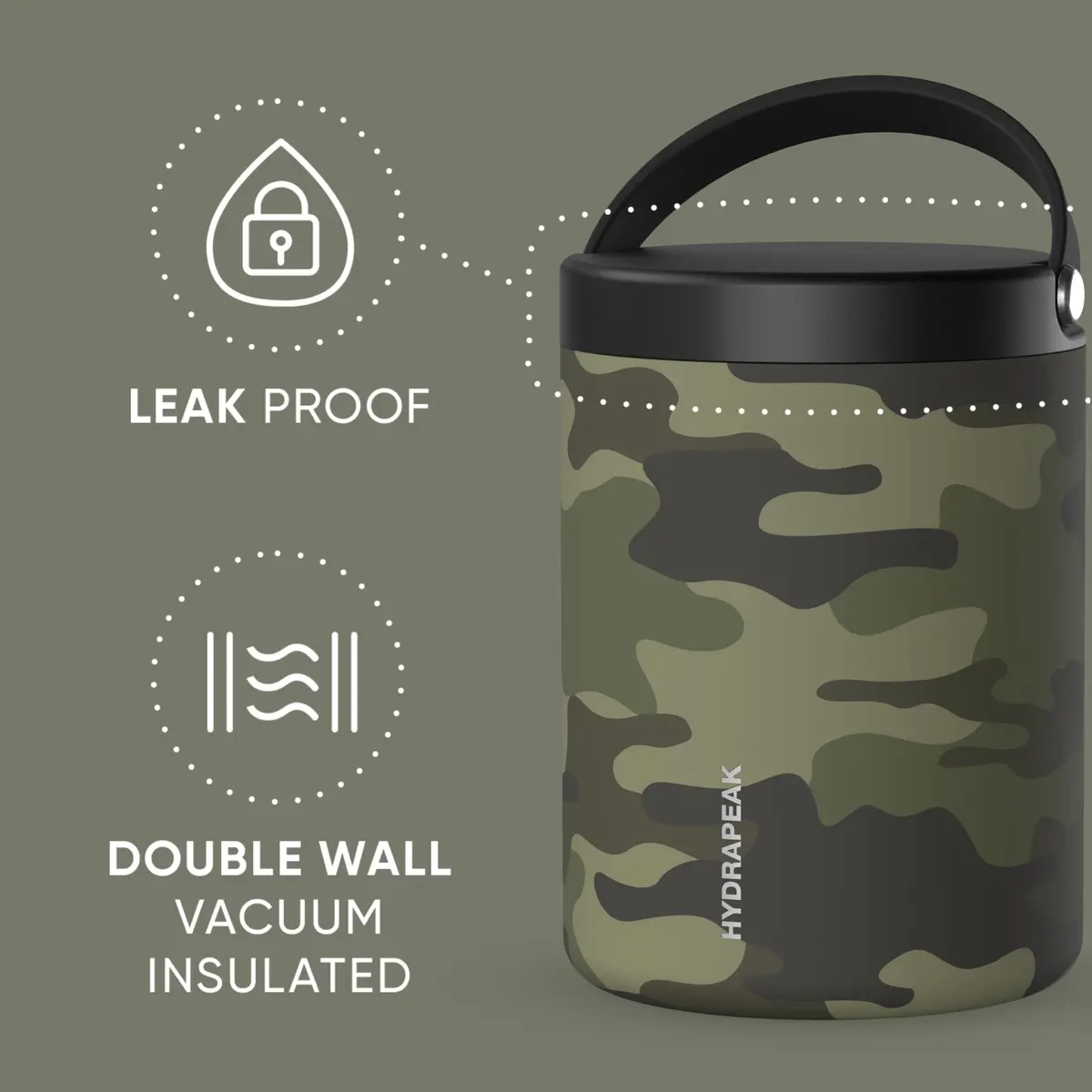 Hydrapeak 32oz Stainless Steel Vacuum Food Jar | 10H Hot & 16H Cold, Wide Mouth, Leak-Proof, for Adults - view 4