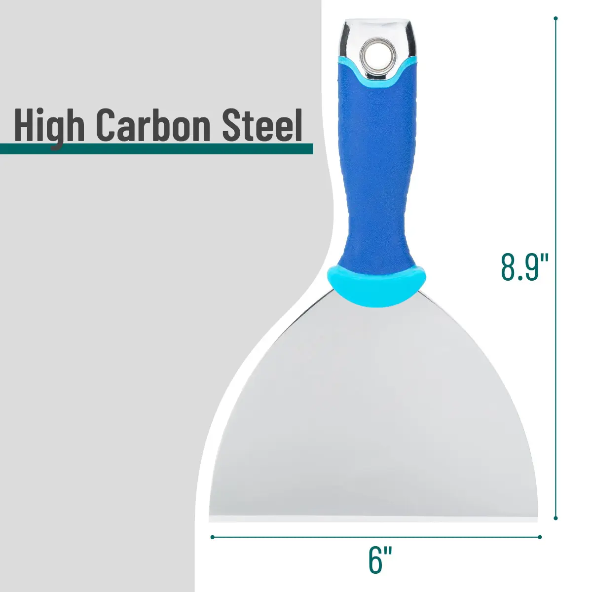 Bates Choice 6 Inch Carbon Steel Putty Knife with Hammer End | Flexible Metal Scraper for Drywall Spackle - view 2