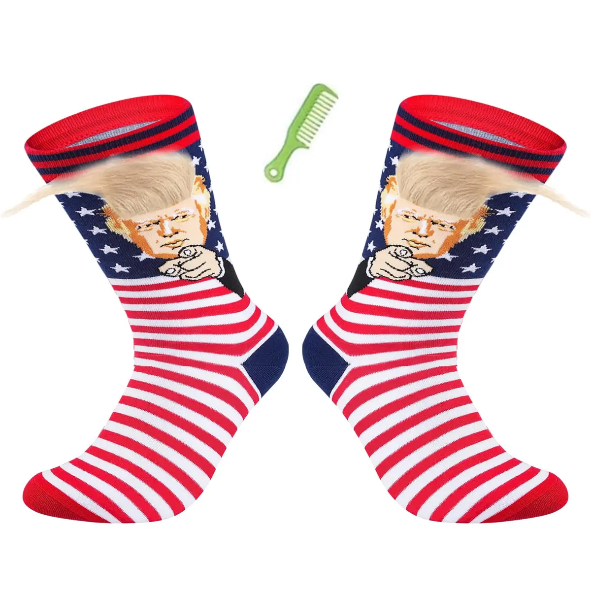 T Legend President Donald Hair MAGA Socks for Men & Women | Novelty Christmas & Gag Gifts (7-14 US Size) - main product image