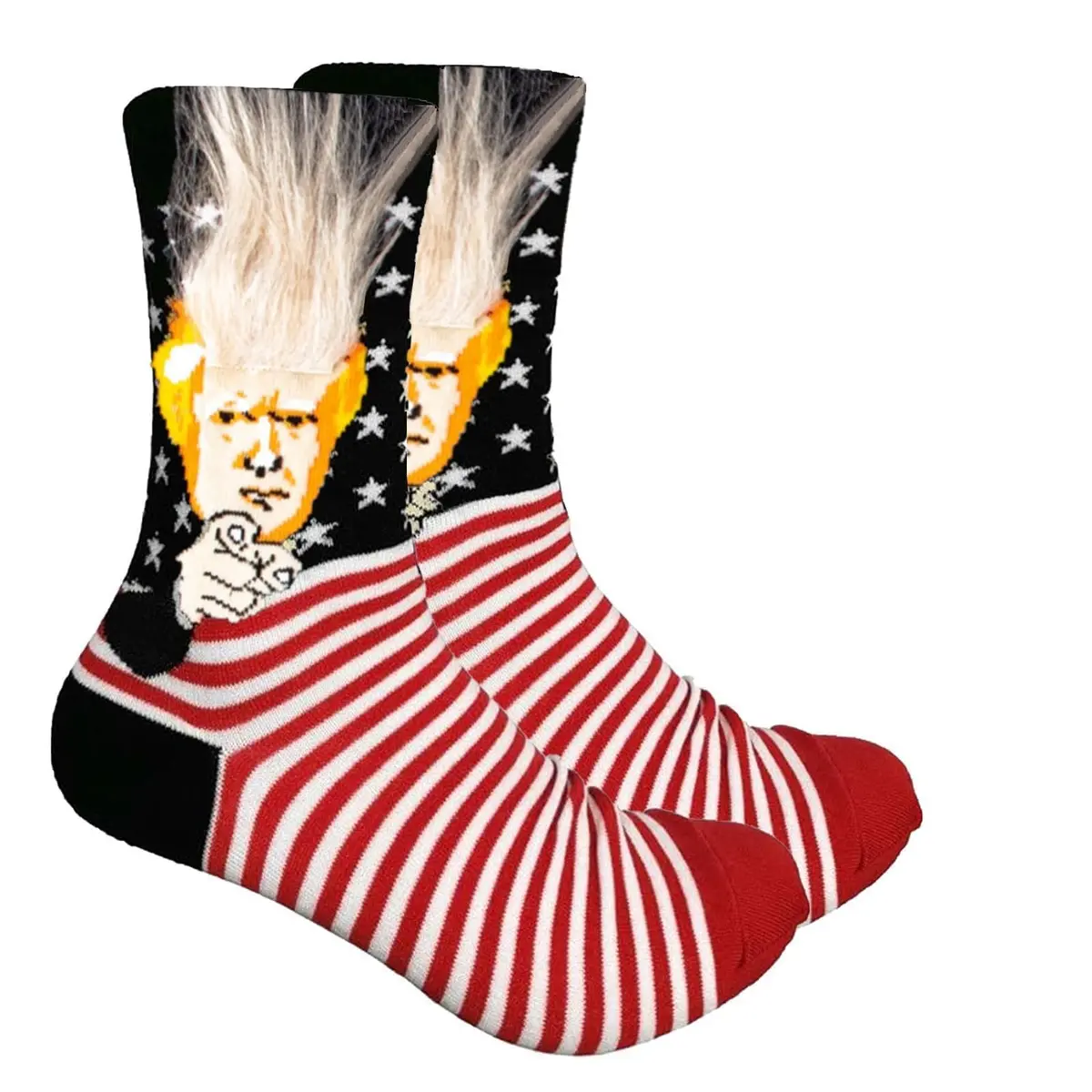 T Legend President Donald Hair MAGA Socks for Men & Women | Novelty Christmas & Gag Gifts (7-14 US Size) - view 6