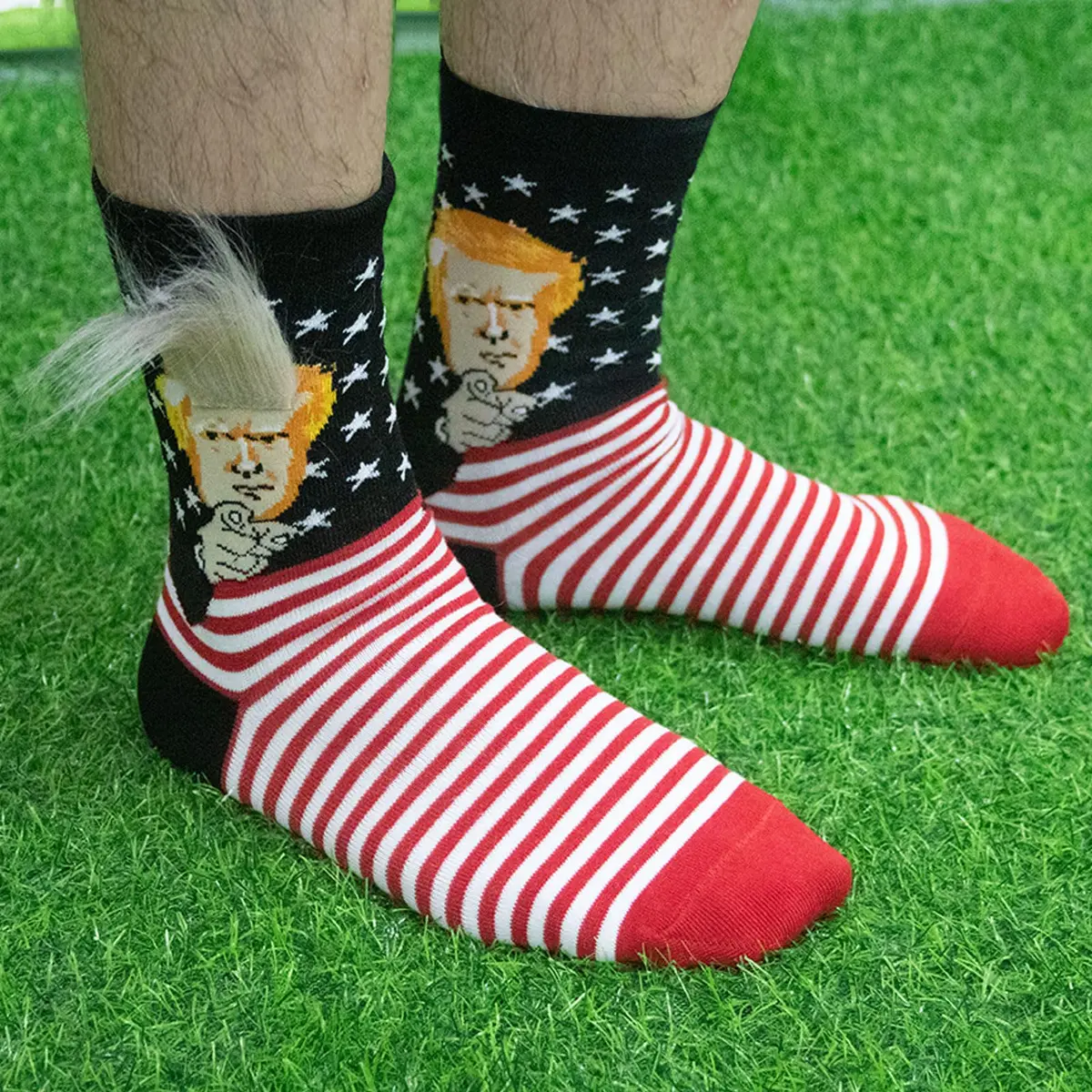 T Legend President Donald Hair MAGA Socks for Men & Women | Novelty Christmas & Gag Gifts (7-14 US Size) - view 3