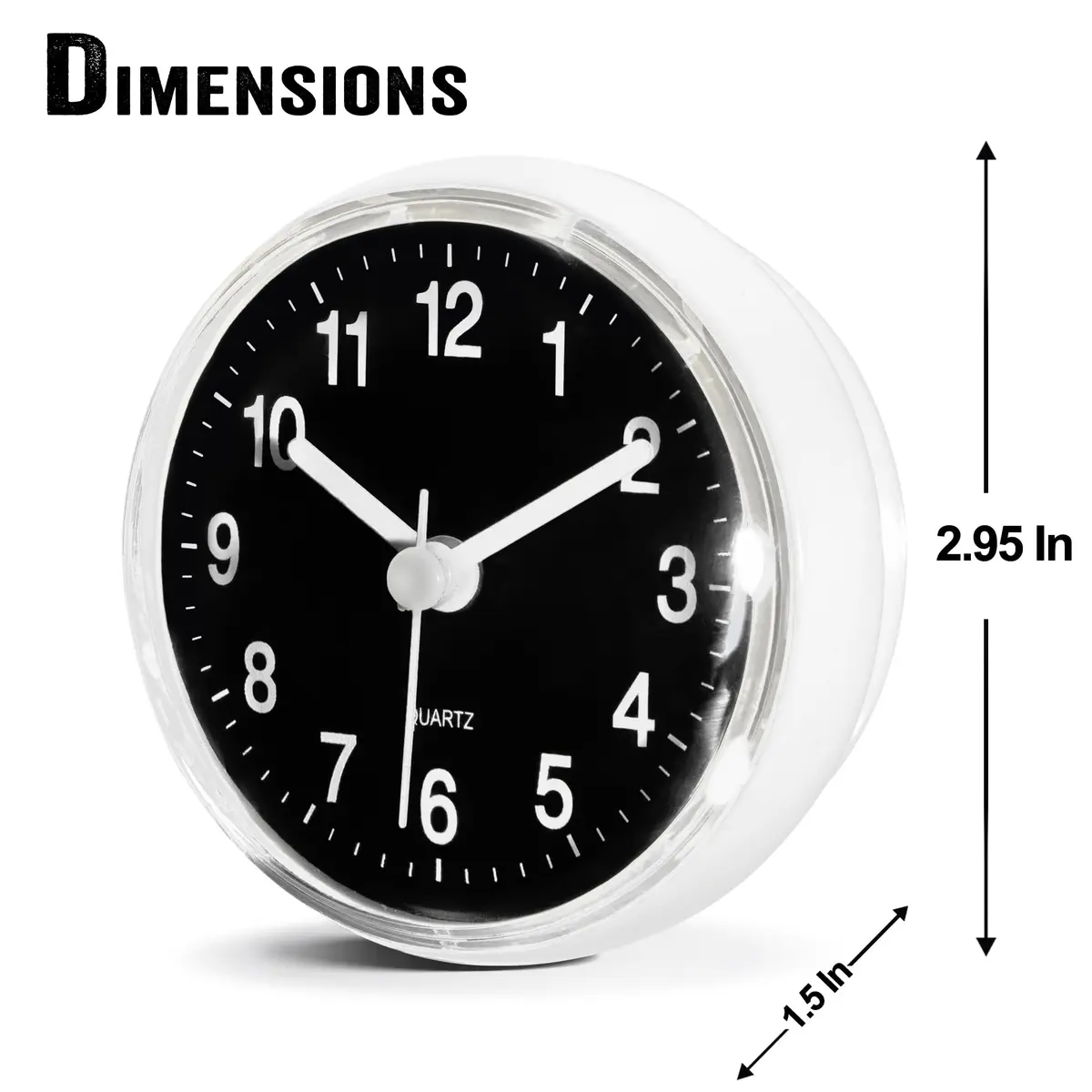 Betus Waterproof Bathroom Shower Clock with Large Suction Cup - Silent, Water Proof, Battery Operated Wall Clock for Toilet, Kitchen, Bedroom (Black) | Easy Setup Analog Clock - view 5