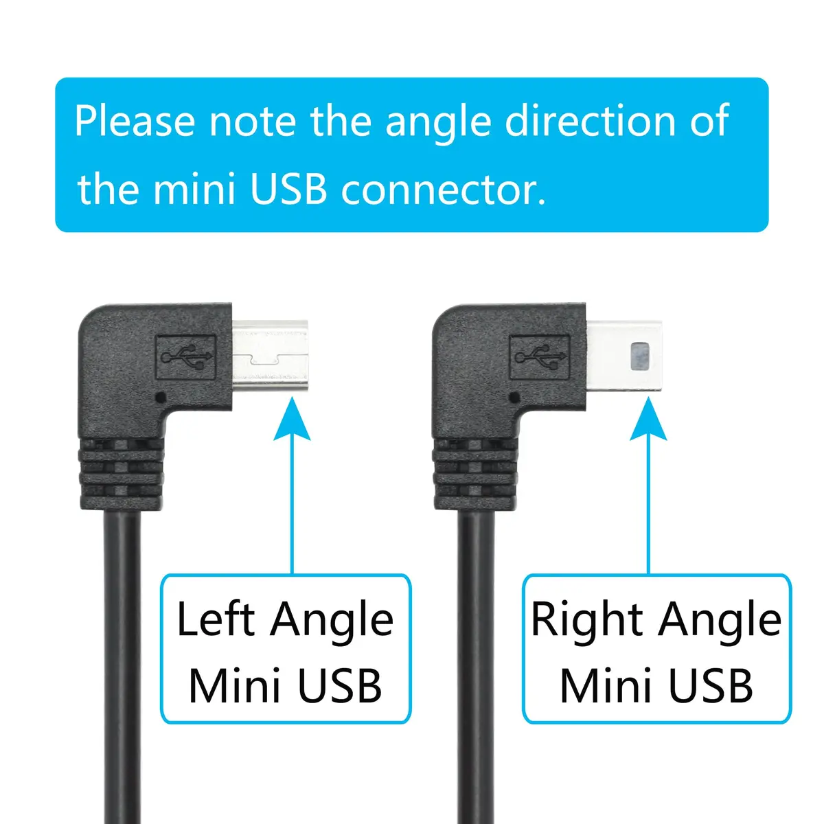 Maixbomr 90 Degree Mini USB Power Cord 3.5m (11.5ft) | Left Angle Charging Cable for Dash Cams & Devices - view 3