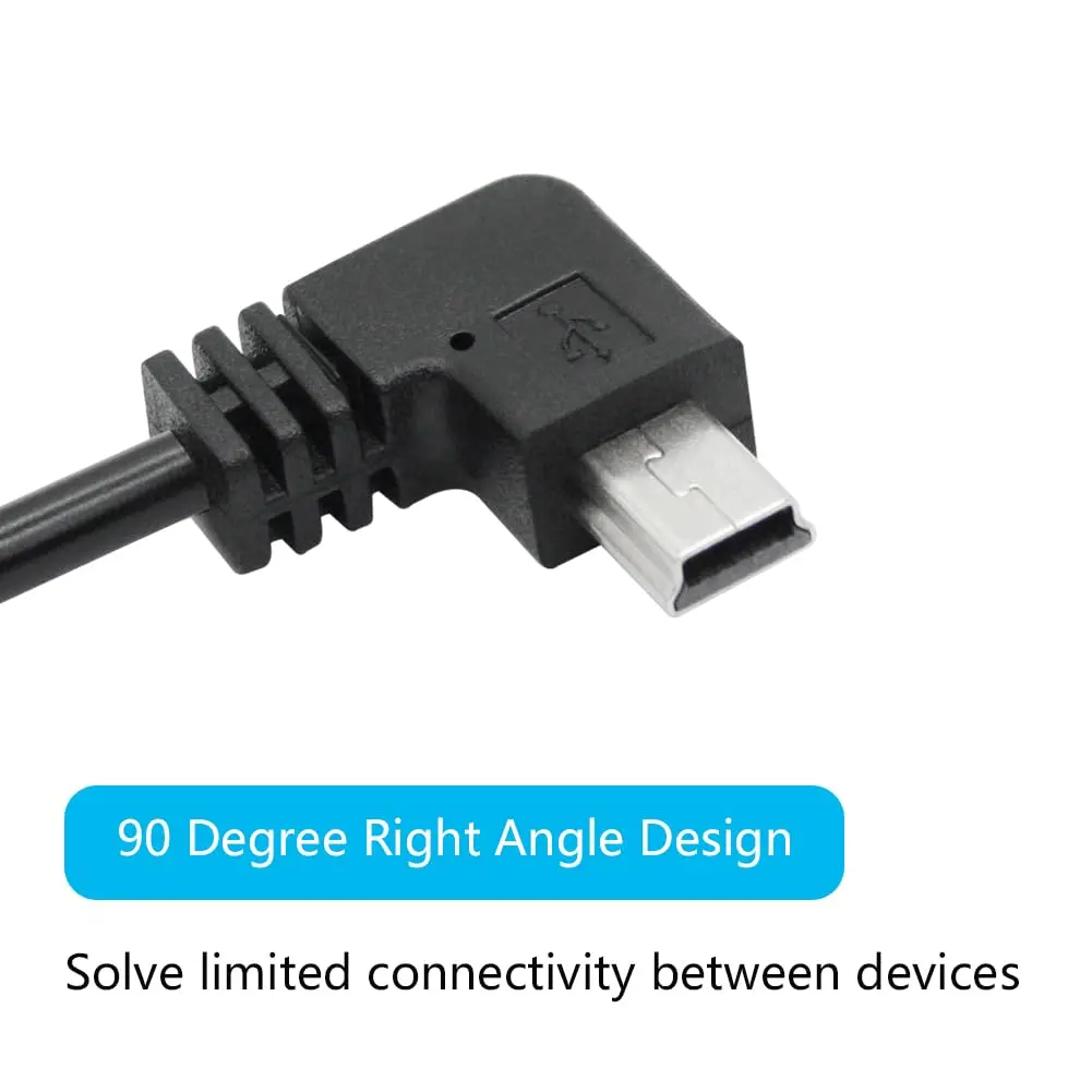 Maixbomr 90 Degree Mini USB Power Cord 3.5m (11.5ft) | Left Angle Charging Cable for Dash Cams & Devices - view 4