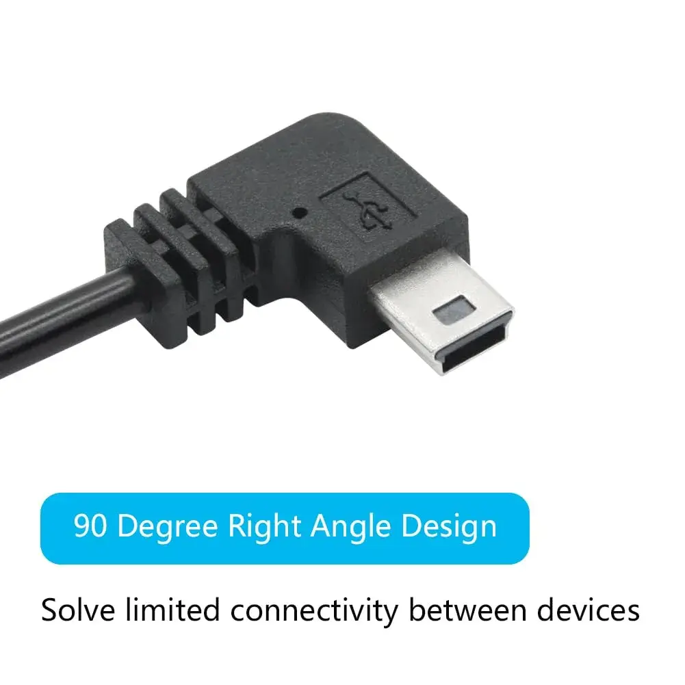 Maixbomr 11.5ft Right Angle Mini USB Power Cable | 1.5A Fast Charging for Dash Cams & GPS - view 4