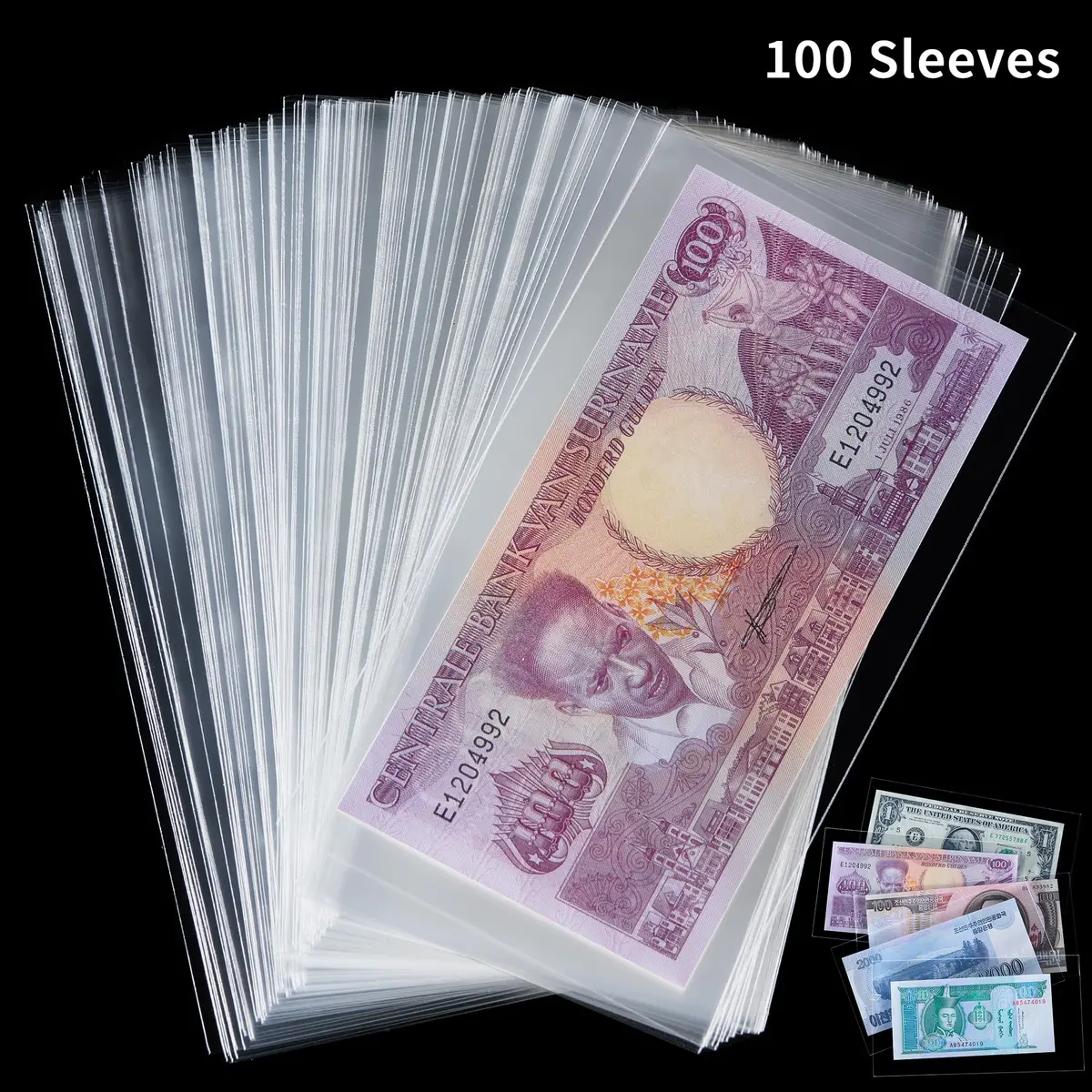 Uncle Paul Currency Sleeves Side-Insert 6.8×3.3 inches | Acid-Free Transparent Collection Protectors - view 4