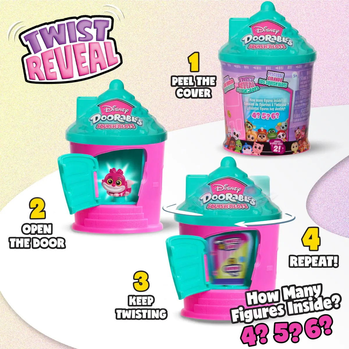 Just Play Disney Doorables Squish’Alots Series 2 Collectible Figures 4-6 Pack | ASTM-Tested Educational Toy for Kids Ages 5+ - view 4