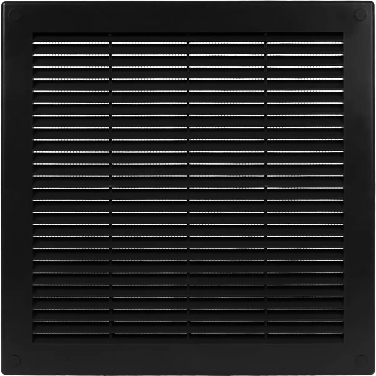 Vent Systems 10" x 10" Plastic Black Soffit Vent Cover | Flat Square Air Vent Grille for HVAC - main product image