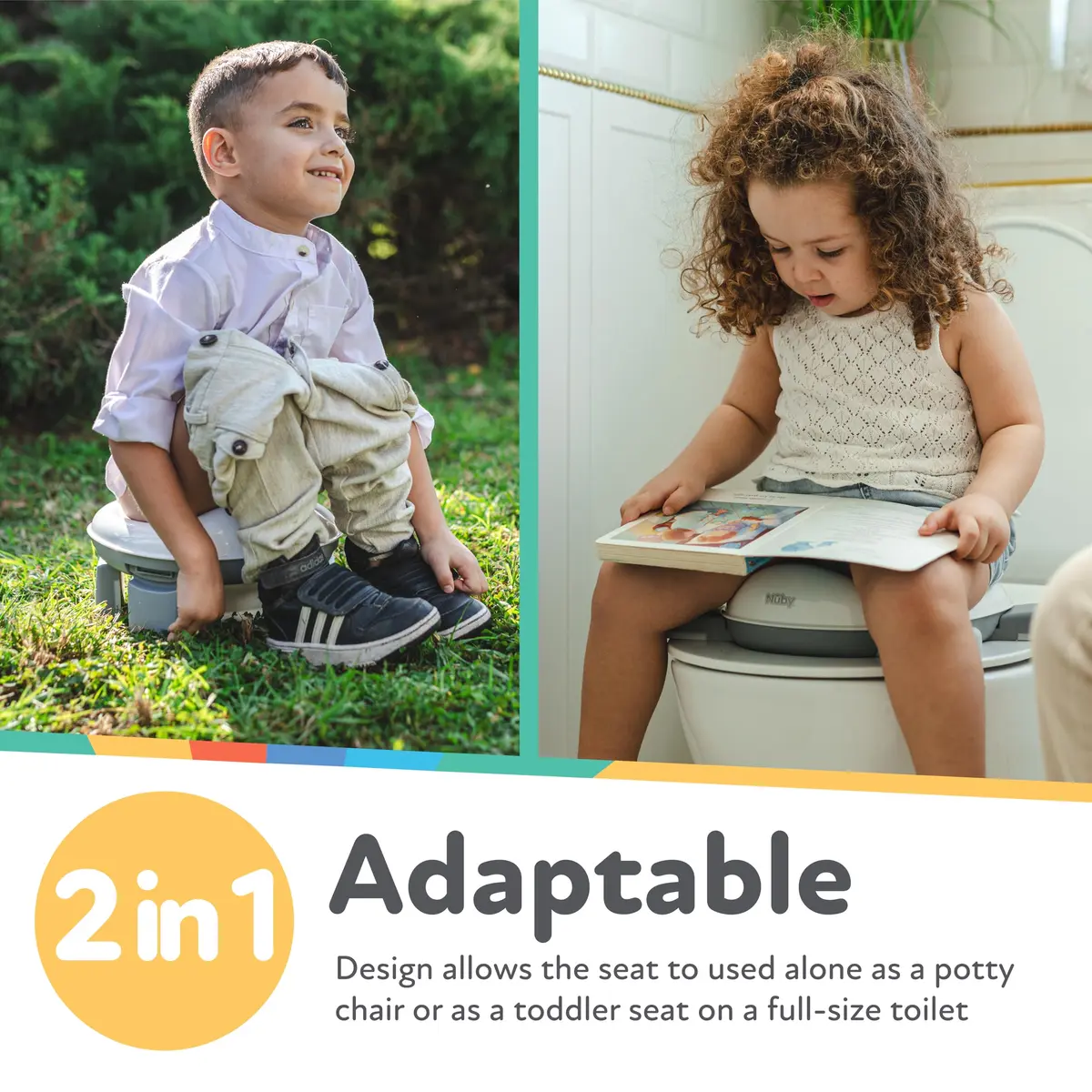 Nuby On-The-Go Portable Potty | Compact Toddler Travel Toilet Seat with Disposable Liners - view 5