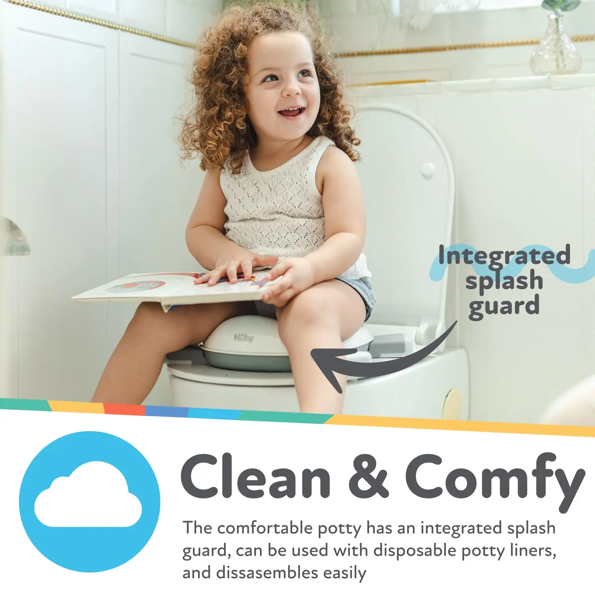 Nuby On-The-Go Portable Potty | Compact Toddler Travel Toilet Seat with Disposable Liners - view 2