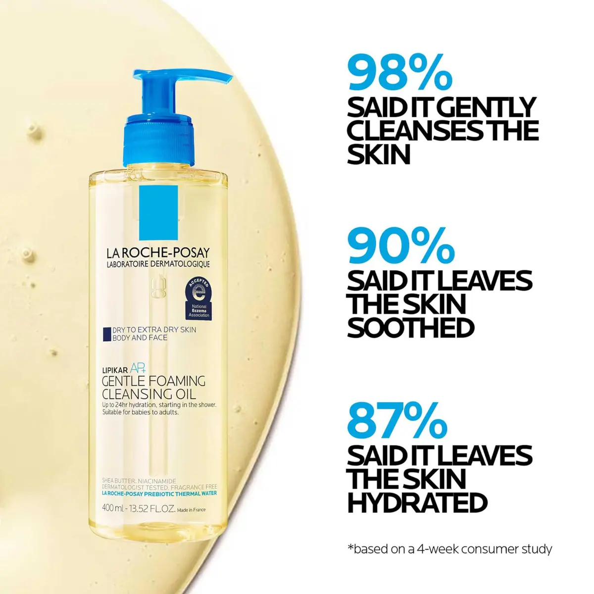 La Roche-Posay Lipikar AP+ Gentle Foaming Cleansing Oil 400ml (13.52 Fl Oz) | For Dry to Extra Dry, Sensitive Skin - view 4