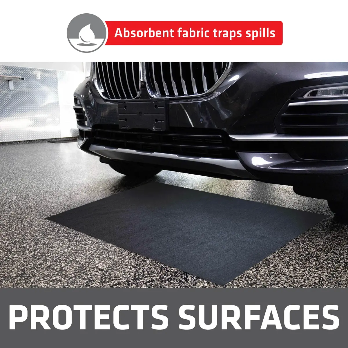 Drymate XL Oil Spill Mat 36" x 59" Charcoal (12-Pack) | Absorbent Garage Floor Protection - view 2