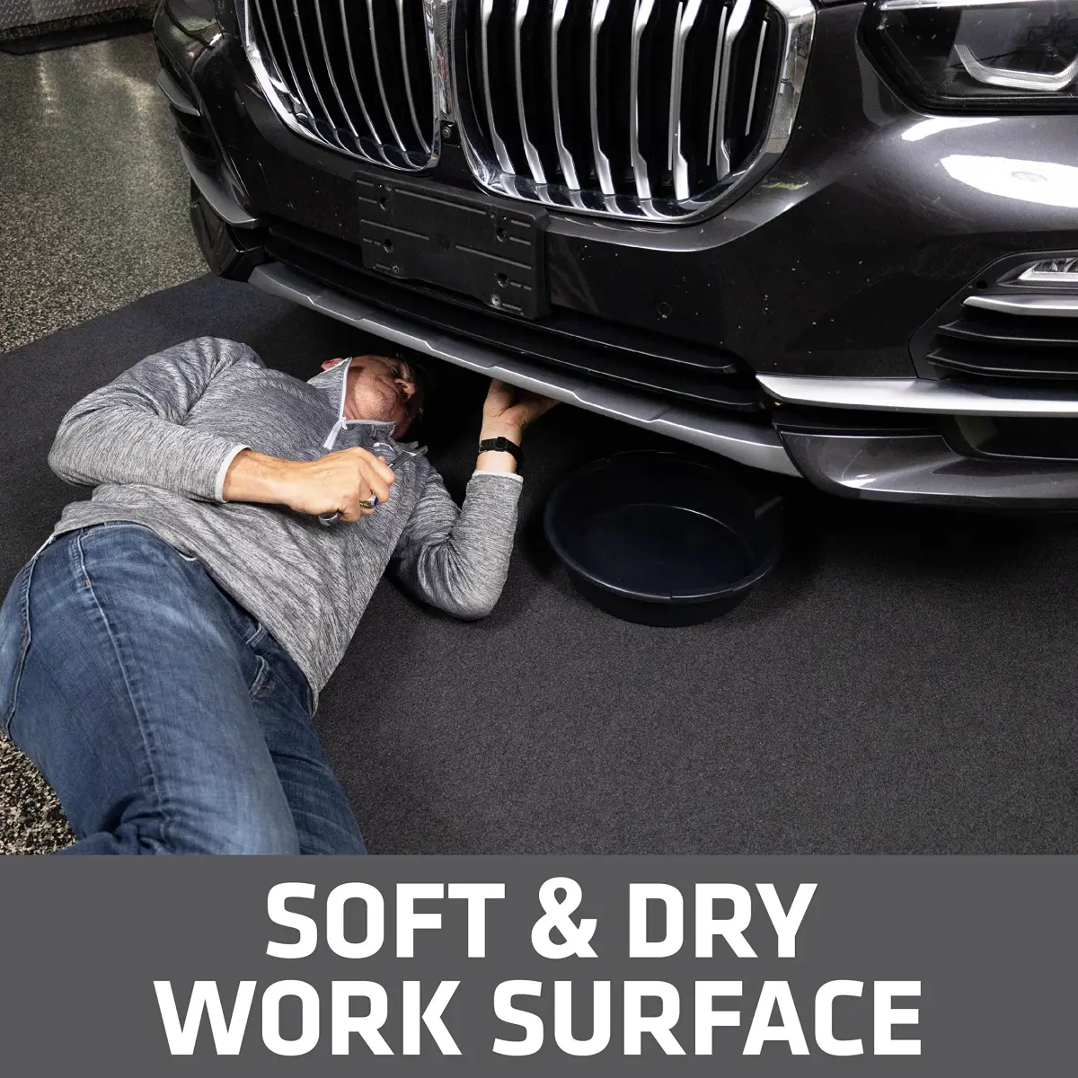Drymate XL Oil Spill Mat 36" x 59" Charcoal (12-Pack) | Absorbent Garage Floor Protection - view 4