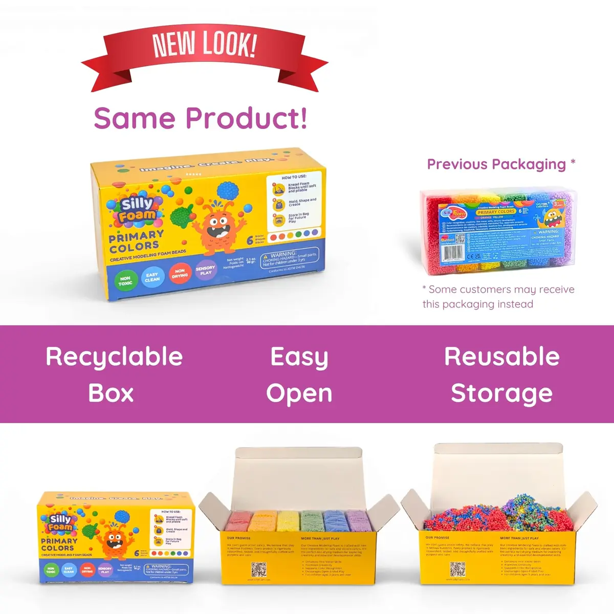 LYRK Collections Silly Foam Creative Modeling Foam Beads 6-Pack | Non-Toxic, Reusable, Easy Clean Up (1-Pack) - view 2