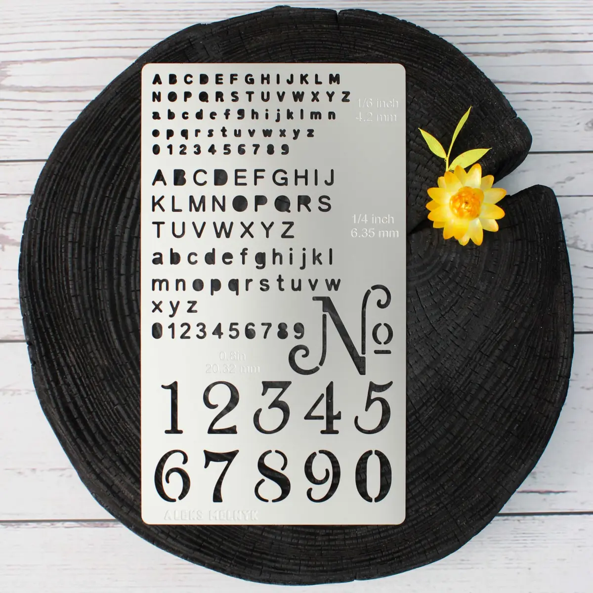 Aleks Melnyk No.422 Metal Stencil, Tiny Letters, 10.2cm x 17.8cm | Durable Metal Template for Bullet Journaling - view 5