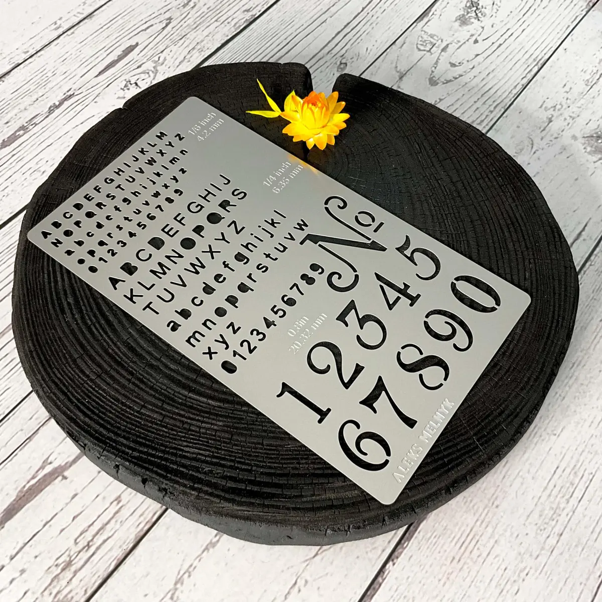 Aleks Melnyk No.422 Metal Stencil, Tiny Letters, 10.2cm x 17.8cm | Durable Metal Template for Bullet Journaling - view 6