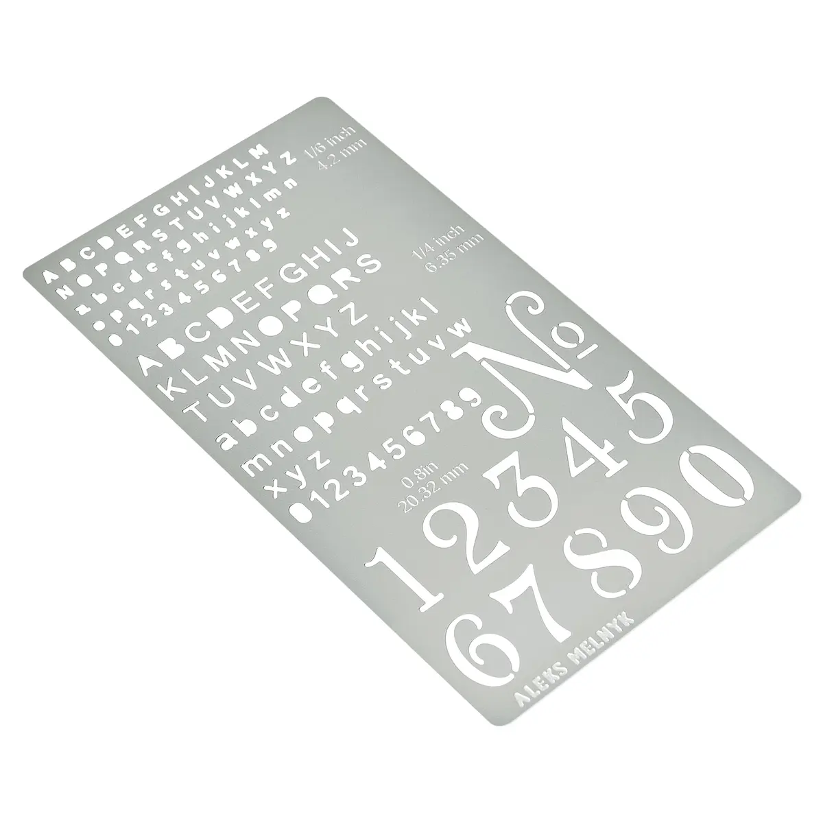 Aleks Melnyk No.422 Metal Stencil, Tiny Letters, 10.2cm x 17.8cm | Durable Metal Template for Bullet Journaling - view 2