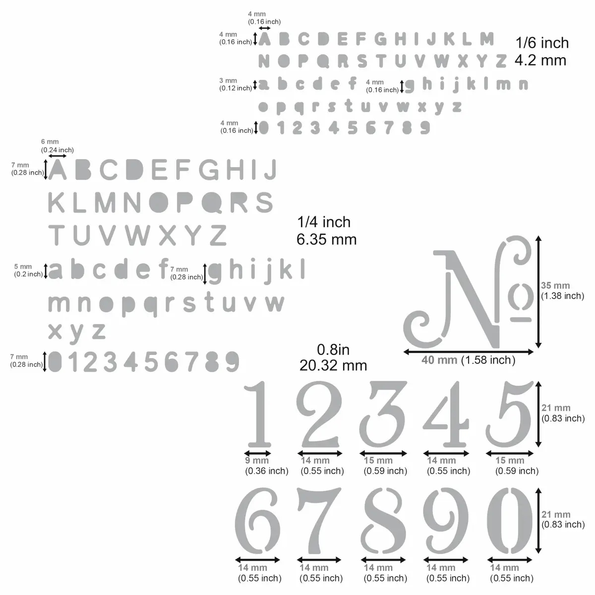 Aleks Melnyk No.422 Metal Stencil, Tiny Letters, 10.2cm x 17.8cm | Durable Metal Template for Bullet Journaling - view 3