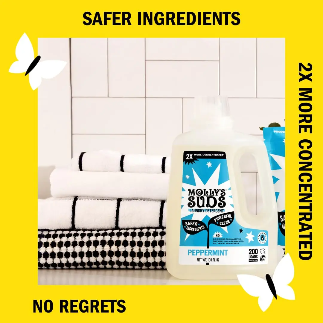 Molly's Suds Liquid Laundry Detergent Peppermint 2.96 L (100 Fl Oz) | Developed by a Pediatric Nurse & Mom - view 3