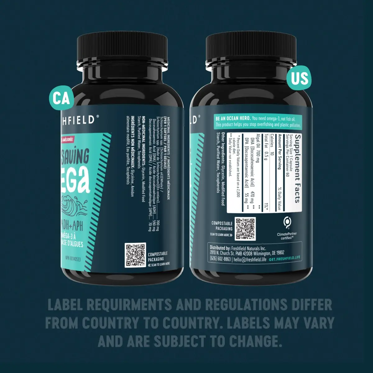 Freshfield Omega 3 DHA Supplements Algae Oil Softgels 60 Count (180g) | Brain & Heart Health Support - view 8