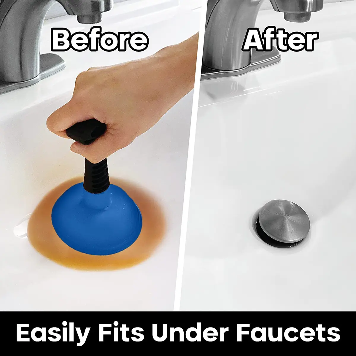 Plungeroo Sink Plunger Blue | Compact Unclogging Tool for Bathroom Drains (6.1 x 4.2 x 2.9 Inch) - view 4