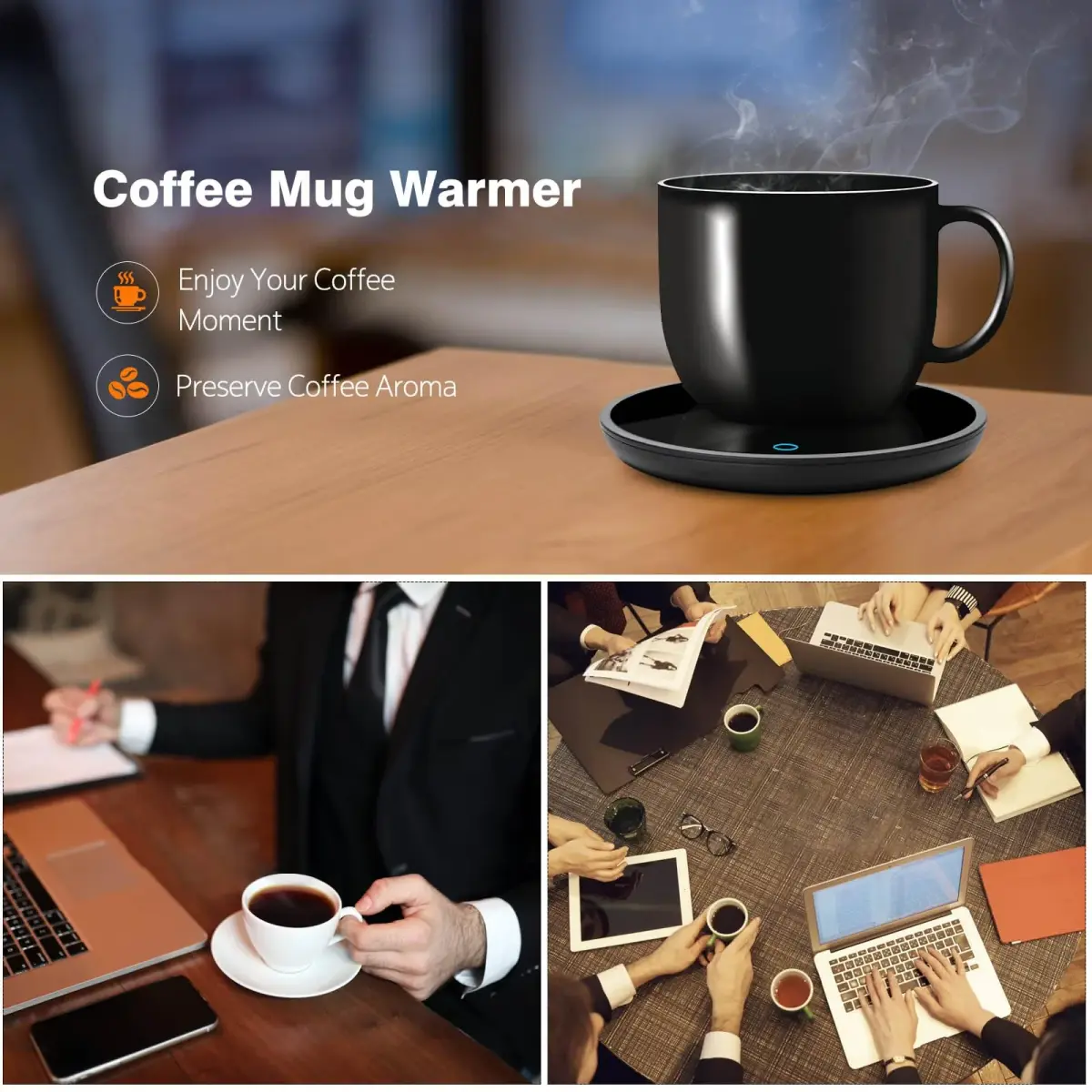 Lesipee Electric Mug Warmer with 2 Temp Settings | Keeps Drinks Warm for 8 Hours - view 6