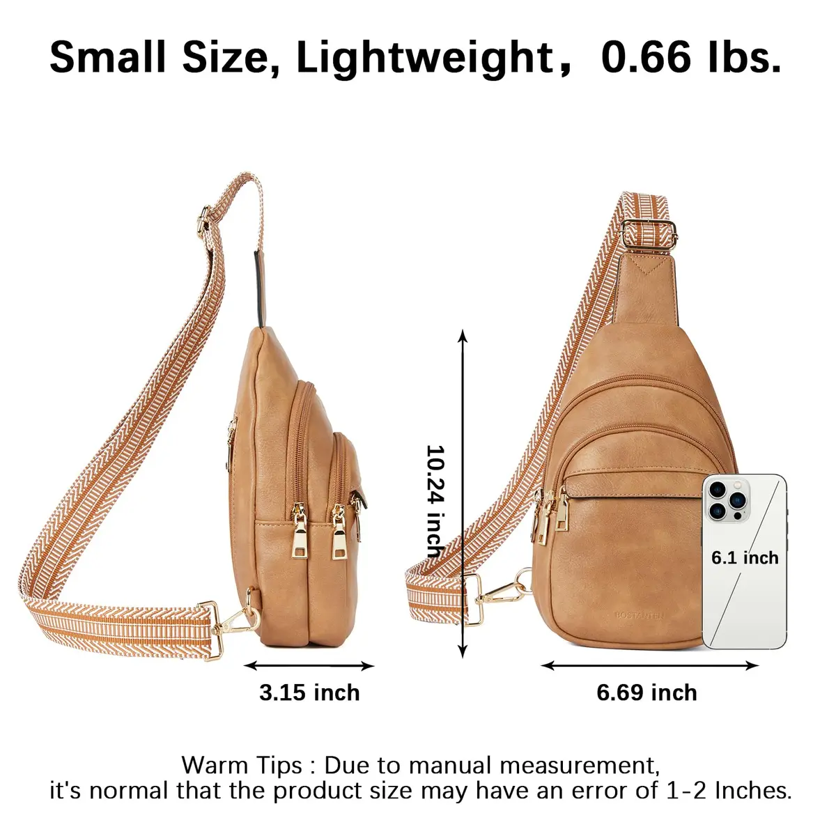 BOSTANTEN Sling Bag for Women Leather Crossbody Bags Fanny Pack for Travel | Multi-Functional & RFID - view 4