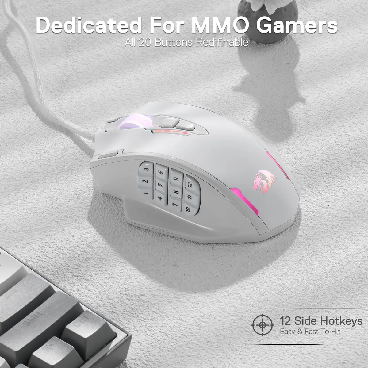 Redragon M908 Impact Gaming Mouse 12400 DPI | 18 Programmable Buttons, 1000Hz Polling Rate, RGB Lighting - view 4