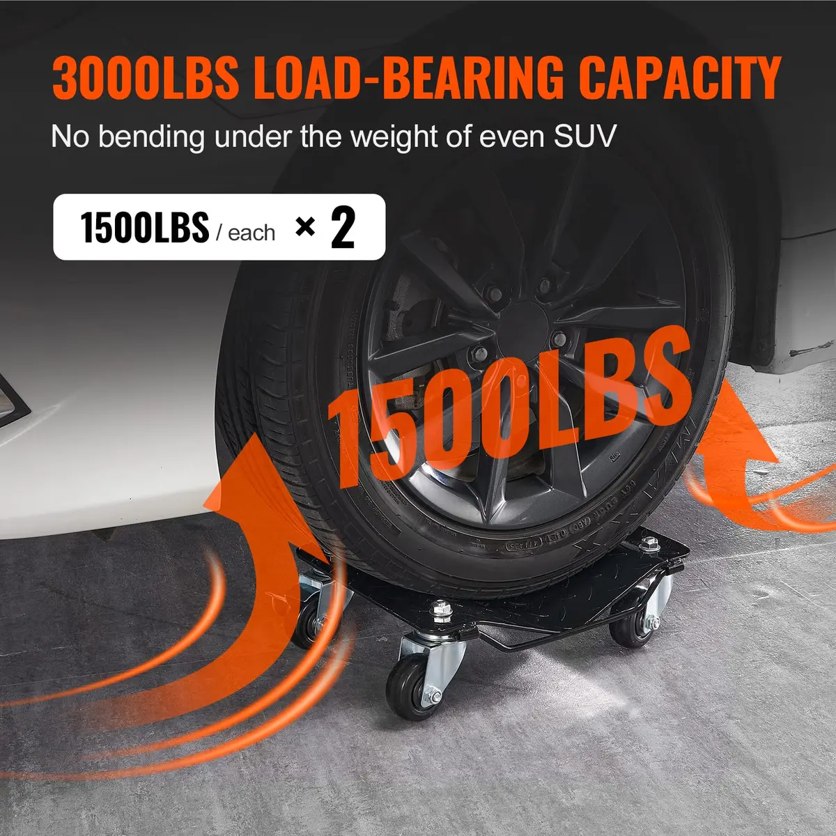 VEVOR Wheel Dolly 3000 lbs Heavy-Duty Car Moving Dolly Set of 2 | Versatile & Safe for Heavy Vehicles - view 3