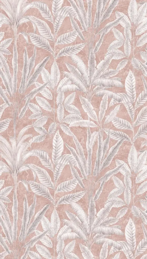 A.S. Création Livingwalls Non-Woven Wallpaper - Palm Leaves in Grey, White & Mauve | XXL Wall Art 2.80m x 1.59m - main product image