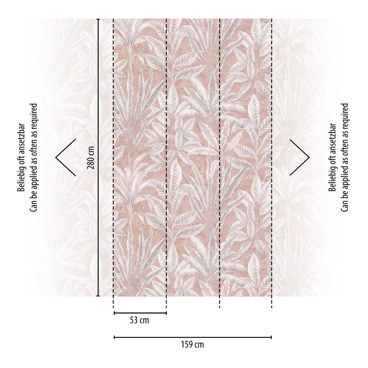 A.S. Création Livingwalls Non-Woven Wallpaper - Palm Leaves in Grey, White & Mauve | XXL Wall Art 2.80m x 1.59m - view 2