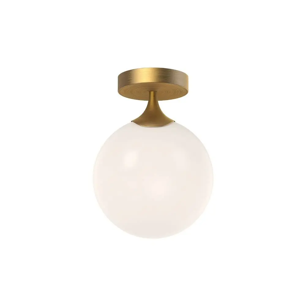 Alora Lighting Kuzco Nouveau 1-Light Flush Mount Aged Gold | Incandescent Steel Fixture (Medium) - view 3