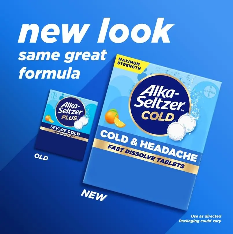 ALKA-SELTZER PLUS Severe Cold PowerFast Fizz Orange Zest 24ct | Fast Relief Tablets for Cold & Headache - view 3