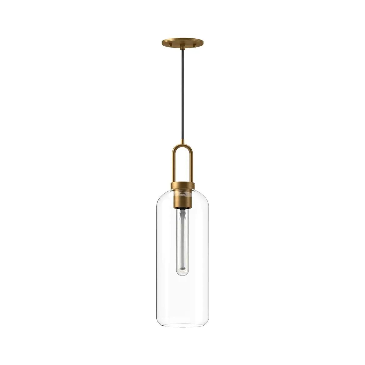 Alora Mood Kuzco Soji 1-Light Pendant Matte Black Smoked | Modern Ceiling Light with Glass Finish - view 2