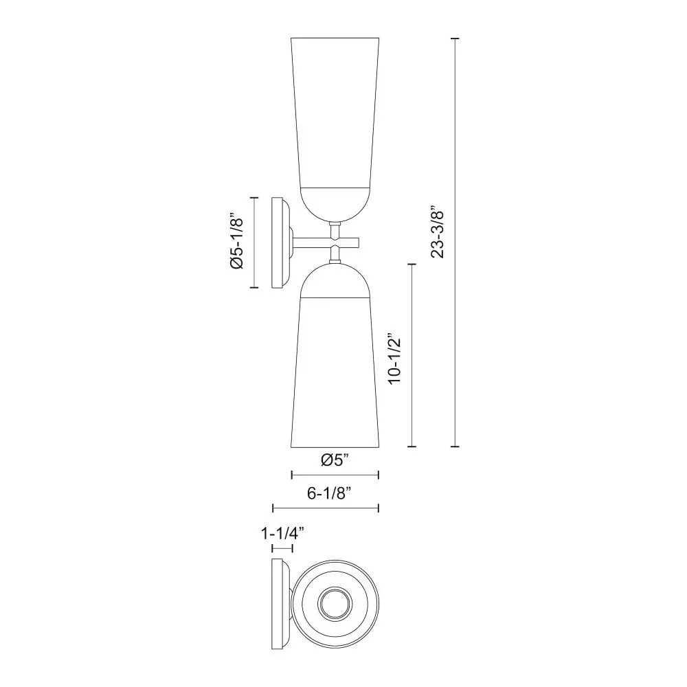 Alora Lighting Kuzco Emil 2-Light Vanity Light White Oak Clear Glass | Modern Wall Fixture 23in - view 3