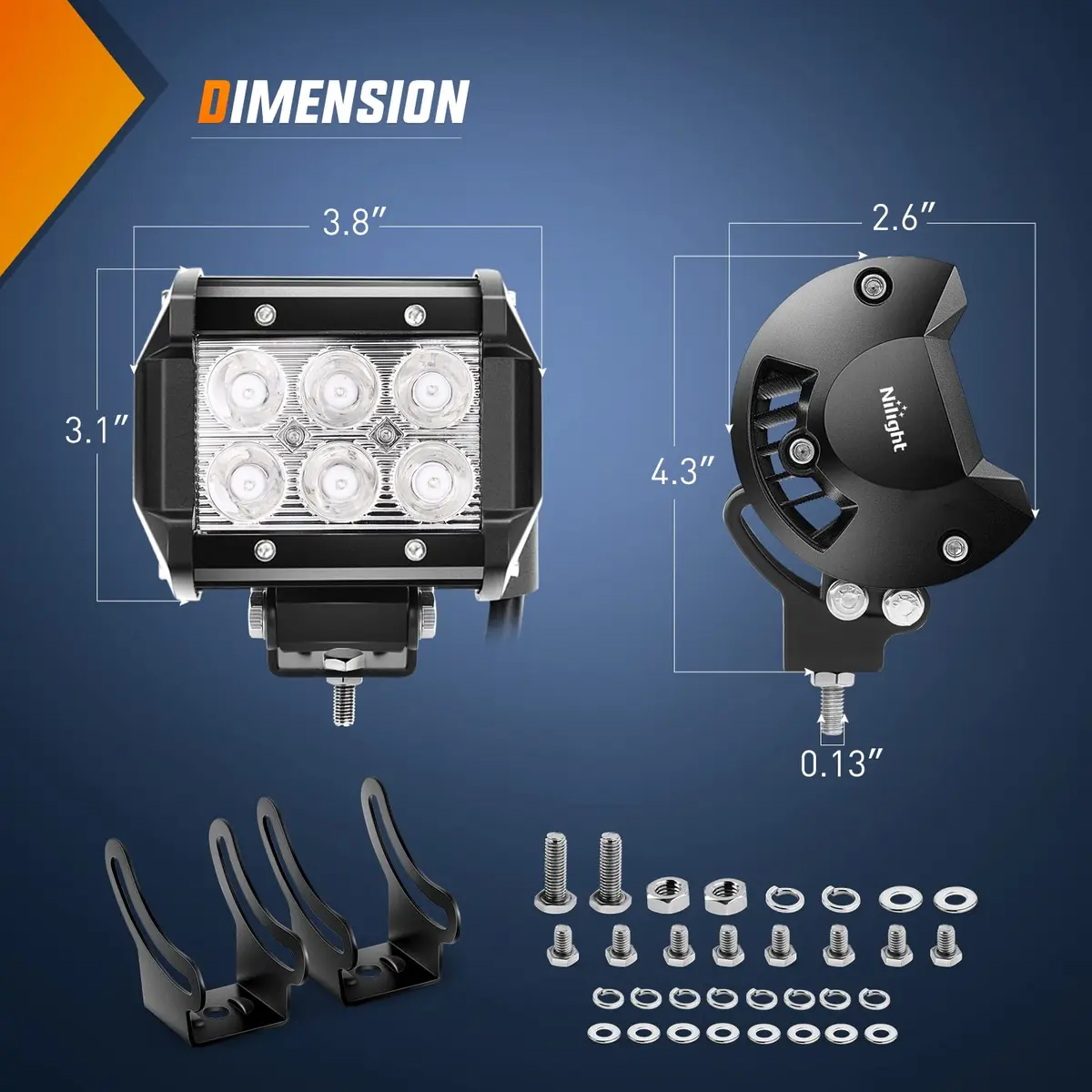 Nilight 4 inch Led Light Pod Green Spot Driving Fog Lights 2PCS | 18W Off Road Fishing Hunting Emergency - view 2