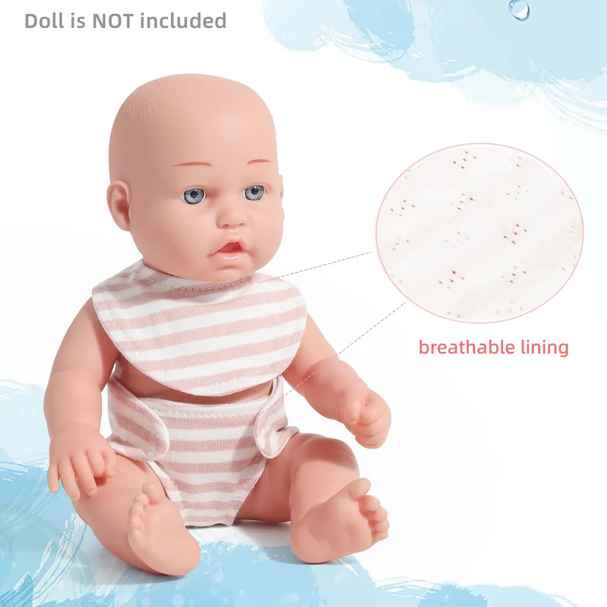eDollable 12" Baby Doll Accessories Set Potty for Girls Ages 3+ | Complete Playset with Potty, Bibs & More - view 2