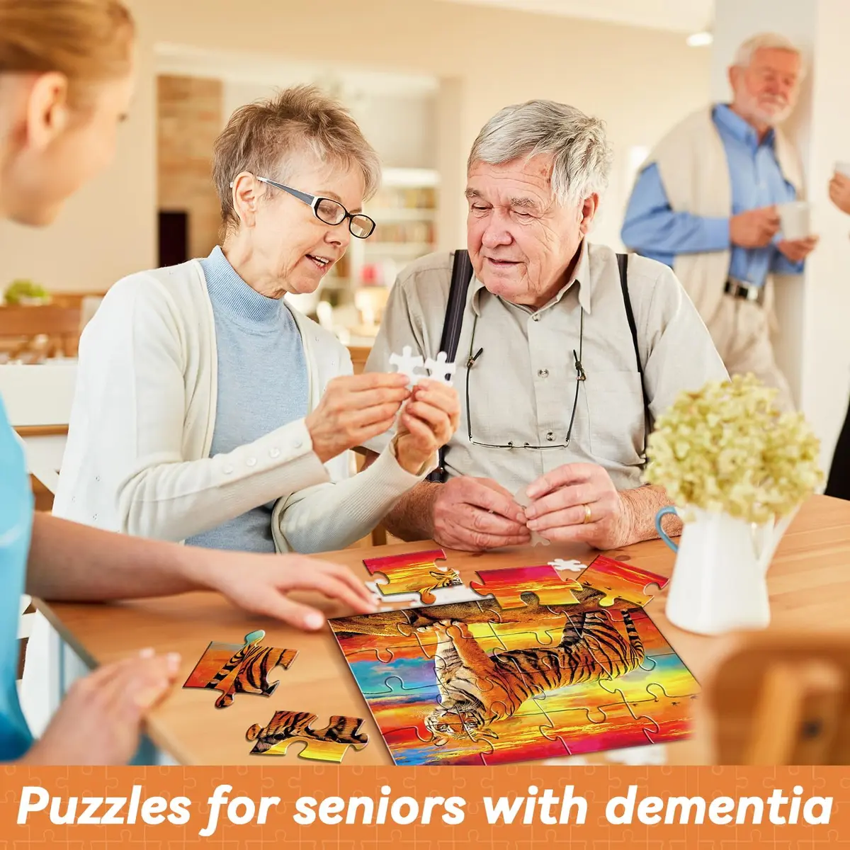 Qyeahkj Dementia Alzheimer’s Large Jigsaw Puzzles 15x24cm | Cognitive Memory Activity for Seniors - view 5