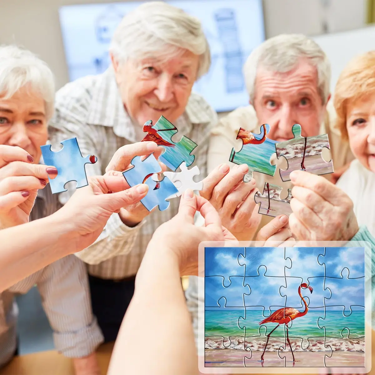 Qyeahkj Dementia Alzheimer’s Large Jigsaw Puzzles 15x24cm | Cognitive Memory Activity for Seniors - view 7