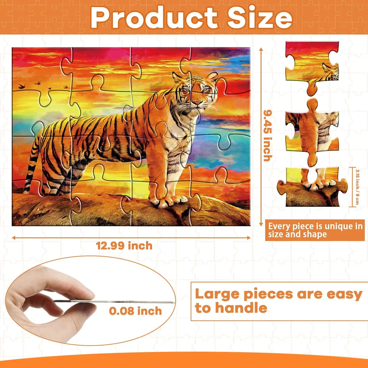 Qyeahkj Dementia Alzheimer’s Large Jigsaw Puzzles 15x24cm | Cognitive Memory Activity for Seniors - view 2