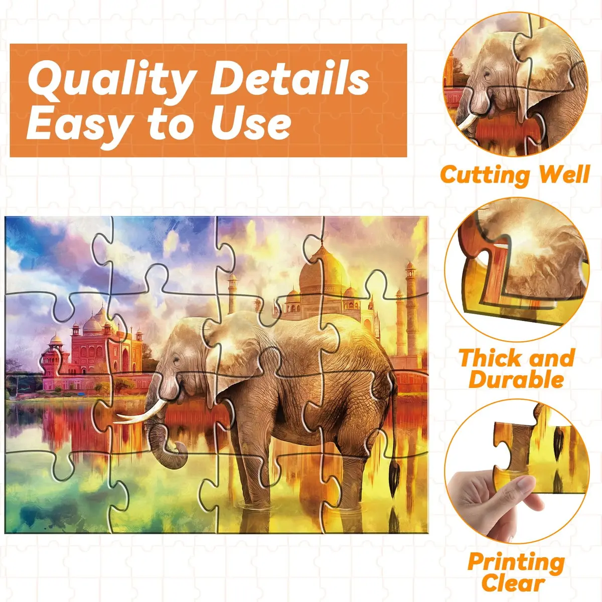 Qyeahkj Dementia Alzheimer’s Large Jigsaw Puzzles 15x24cm | Cognitive Memory Activity for Seniors - view 3