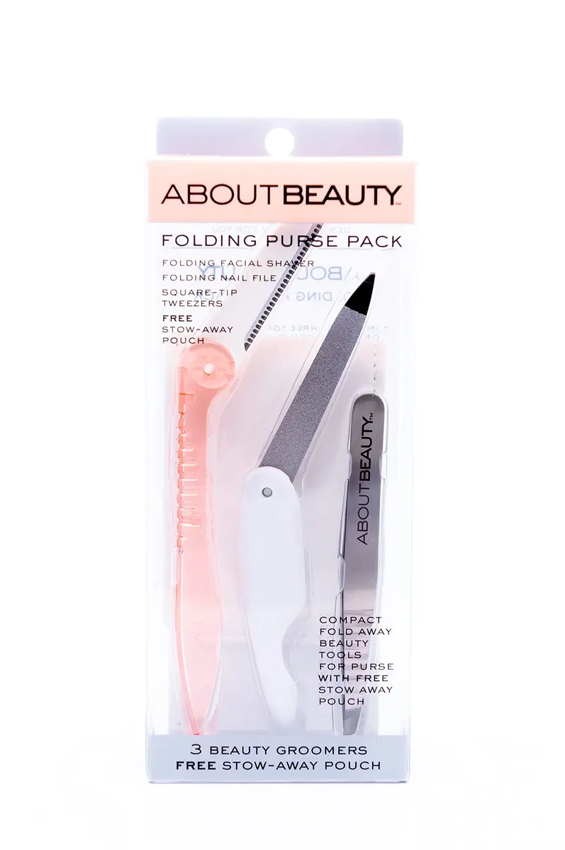 Kai Beauty About Beauty Folding Purse Pack 3 | Women's Grooming Set with Japanese Steel - main product image