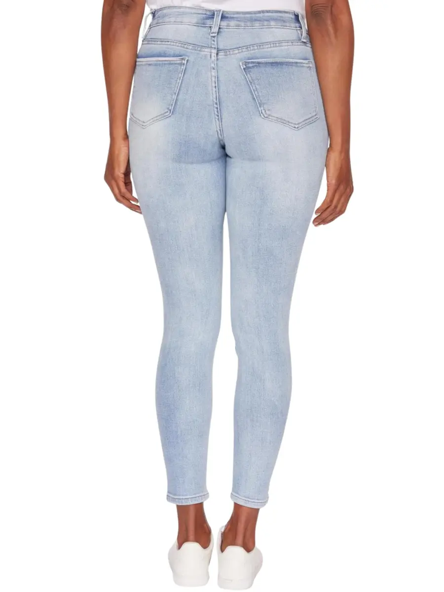 Royalty For Me Women's Vintage Dream High Rise Skinny Jeans Light Blue 14 | Retro Fit & Comfort - view 2