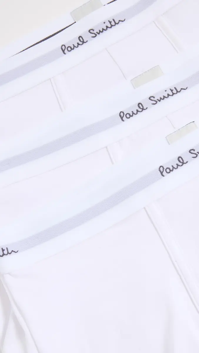 Paul Smith Men Trunk 3 Pack Solid White | Organic Cotton Comfort (70-120 chars) - view 4